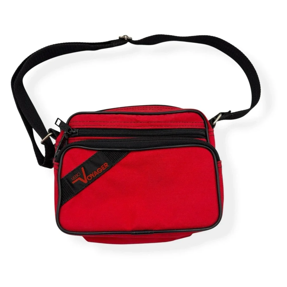 Lebo Voyager Vintage 90s Padded Mini Camera Bag Crossbody Bag Case Red
